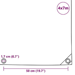 vidaXL Bâche 650 g / m² 4 x 7 m Bleu pas cher