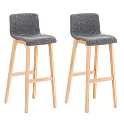 Non Lot de 2 tabourets de bar Hoover tissu Natura