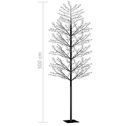 vidaXL Sapin de Noël 2000 LED bleu Cerisier en fleurs 500 cm pas cher