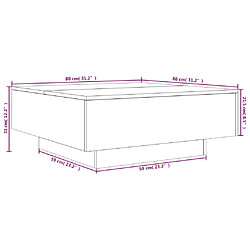 vidaXL Table basse sonoma gris 80x80x31 cm bois d'ingénierie pas cher