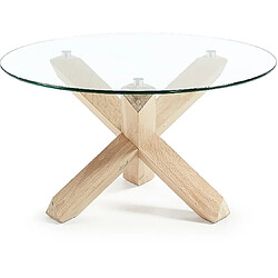 LF SALON Table basse Table basse Nori 65cm bois plateau verre