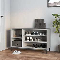 vidaXL Armoire à chaussures Gris béton 102x36x60 cm Bois d'ingénierie