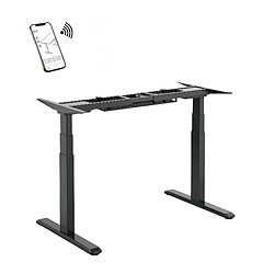 Kimex Pied de bureau motorisé assis-debout, Hauteur 62- 128 cm, Noir - Connecté