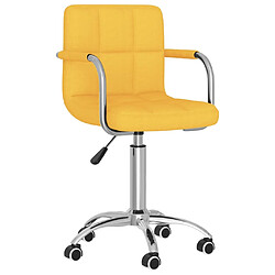 vidaXL Chaise pivotante de salle à manger Jaune moutarde Tissu