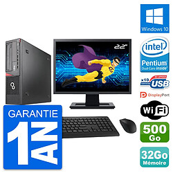 PC Fujitsu E920 DT Ecran 22" Intel G3220 RAM 32Go Disque 500Go Windows 10 Wifi · Occasion 