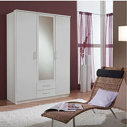 Inside 75 Armoire DORVAL rangement blanc mat 3 portes 2 tiroirs