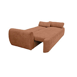 Bestmobilier Mahina - canapé droit 3 places - convertible avec coffre - en tissu bouclette