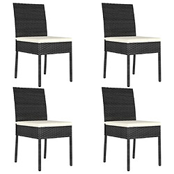 Maison Chic Lot de 4 Chaises de salle à manger de jardin - Fauteuil d'extérieur Résine tressée Noir -MN45893