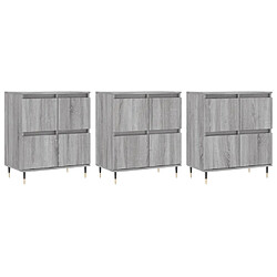 vidaXL Buffets 3 pcs Sonoma gris Bois d'ingénierie