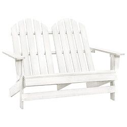 Maison Chic Chaise de jardin 2 places - Fauteuil d'extérieur Adirondack Bois de sapin massif Blanc -MN23053