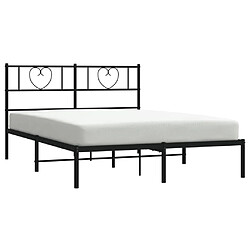 Avis Maison Chic Lit adulte - Cadre de lit métal avec tête de lit,Structure du lit Contemporain pour chambre noir 135x190 cm -MN26664