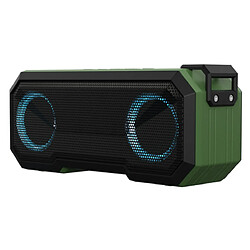 Chrono Haut-parleur Bluetooth étanche, Bluetooth 5.0, avec lumière LED, volume plus important et basses améliorées, haut-parleur Bluetooth étanche et durable IPX7, adapté aux voyages, à l'extérieur, aux sports(Vert)