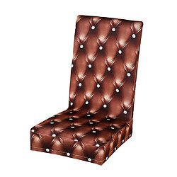 Housse Extensible élastique Amovible Chaise De Salle à Manger Courte Couverture-brun pas cher