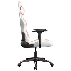 Acheter Maison Chic Chaise de jeu, Chaise gaming, Fauteuil gamer d'ordinateur,Chaise de Bureau Blanc et rose Similicuir -GKD58458