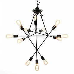 Suspension Thai Natura Noir Métal 4 W 73 x 92 x 73 cm