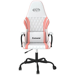 Avis Maison Chic Chaise de jeu, Chaise gaming, Fauteuil gamer d'ordinateur,Chaise de Bureau Blanc et rose Similicuir -GKD13972