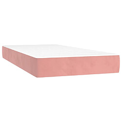 vidaXL Matelas de lit à ressorts ensachés Rose 90x200x20 cm Velours