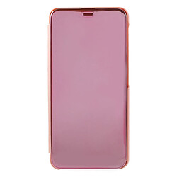 Etui en PU surface de miroir de fenêtre de vue or rose pour votre Samsung Galaxy A7 (2018)