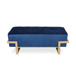 Banquette Selena Velours bleu foncé pieds or