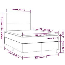 vidaXL Sommier à lattes de lit avec matelas Rose 120x200 cm Velours pas cher