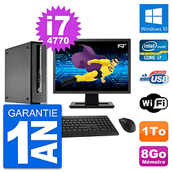 PC HP ProDesk 400 G1 SFF Ecran 19" i7-4770 RAM 8Go Disque 1To Windows 10 Wifi · Occasion 