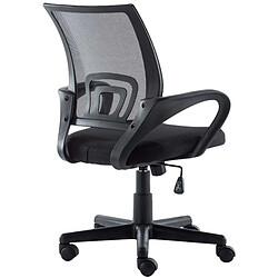 Decoshop26 Fauteuil de bureau sur roulettes hauteur réglable en maille de filet de nylon noir 10_0002497