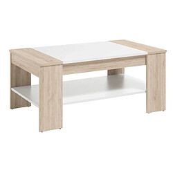 But Table basse FINLAY Imitation chêne et blanc