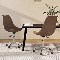 vidaXL Chaises pivotantes à manger lot de 2 taupe tissu