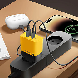 Tactical Chargeur mural GaN USB + USB-C 45W Microgrid Noir / Jaune pas cher