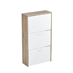 Pursens Meuble à chaussures 18 paires Meuble Armoire à chaussures Blanc - Grande capacité Rangement 18 paires - Meuble Entrée Couloir - MDF imitation bois - 60x24x113cm