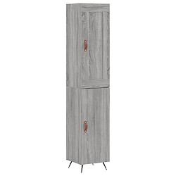 vidaXL Buffet haut Sonoma gris 34,5x34x180 cm Bois d'ingénierie