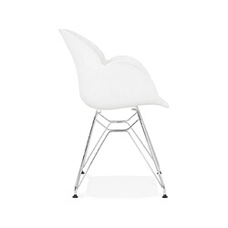 Avis Mes Lot de 2 fauteuils design blanc piétement métal - UMILA