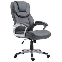 Decoshop26 Fauteuil de bureau sur roulettes pivotant réglable fonction basculement PVC gris et plastique 10_0002651