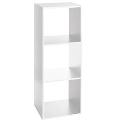 Etagère en panneaux de particules 3 cases blanc - Dim : L.34,4 x P.32 x H.100,5 cm -PEGANE