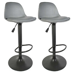 The Home Deco Factory Tabouret de bar assise rembourrée Isak (Lot de 2) Gris.