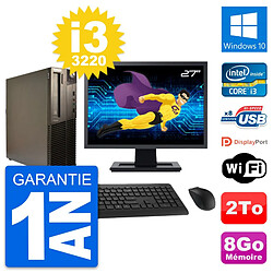 PC Lenovo M82 SFF Ecran 27" Intel i3-3220 RAM 8Go Disque Dur 2To Windows 10 Wifi · Occasion 