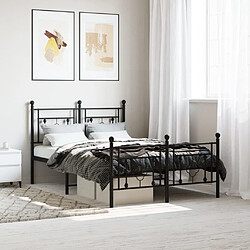 Maison Chic Cadre/structure de lit métal et tête de lit + pied de lit pour adulte - Lit Moderne Chambre noir 120x190 cm -MN61957