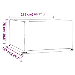 vidaXL Housses de salon de jardin 2 pcs 8 œillets 125x125x75 cm carré pas cher