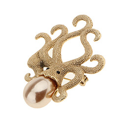 Unique Broche Octopus Mesdames Style rétro Simulé Perle Broches Argent broche Vintage