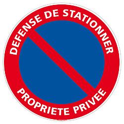 Signaletique Biz Panneau de Signalisation PVC 1 mm. Panneau Interdiction. Panneau Parking, Panneau d'information Plastique PVC. Taille au choix - Diamètre 300 mm - Défense de stationner propriété privée