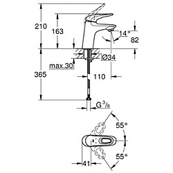 Avis Grohe Mitigeur lavabo Eurostyle C3 Taille S Corps lisse