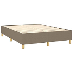 Acheter vidaXL Sommier à lattes de lit matelas et LED Taupe 140x190 cm Tissu