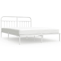 Maison Chic Lit adulte - Cadre de lit métal avec tête de lit,Structure du lit Contemporain pour chambre blanc 183x213 cm -MN81613