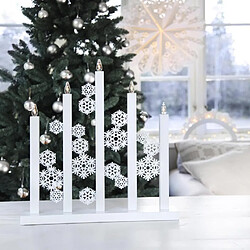 Avis SNOWFALL-Chandelier LED Flocons Bois H48cm Blanc Xmas Living Glass