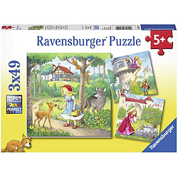 Ravensburger Puzzle pour Enfant 08051 - Raiponce - Le Chaperon Rouge et Le Roi Grenouille - 3 x 49 pièces 