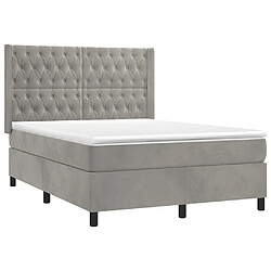 Avis vidaXL Sommier à lattes de lit matelas et LED Gris clair 140x200 cm