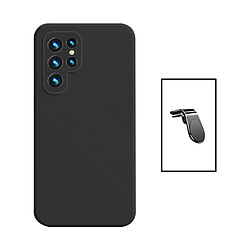 SUPPORT MAGNETIQUE K KIT KIT COFFÉRÉ VOYAGE + COUVERTURE DE SILICONE LIQUIDE Phonecare pour Samsung Galaxy S24 Ultra 5G - le noir 