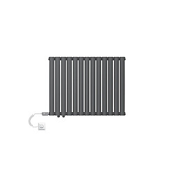 ML-Design Radiateur électrique anthracite 780x600mm double couche + elément chauffant 300W ML-Design Radiateur à Panneaux Double Couche 600x780 mm, Anthracite , Élément Électrique 300W, Raccord Latéral, Radiateur Plat avec Tubes Ovales, Radiateur Horizontal de Salle de Bain, Kit de Montage