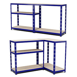 Eurospen Etagère de rangement modulable et polyvalente pour atelier, garage, cave... Charge Lourde max 875kg -180x90x40cm - Bleu pas cher