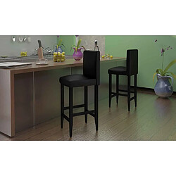 vidaXL Tabourets de bar lot de 6 noir similicuir 